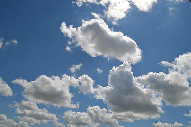blue sky, clouds, cloud - sky, beauty in nature, scenics - nature, HD wallpaper