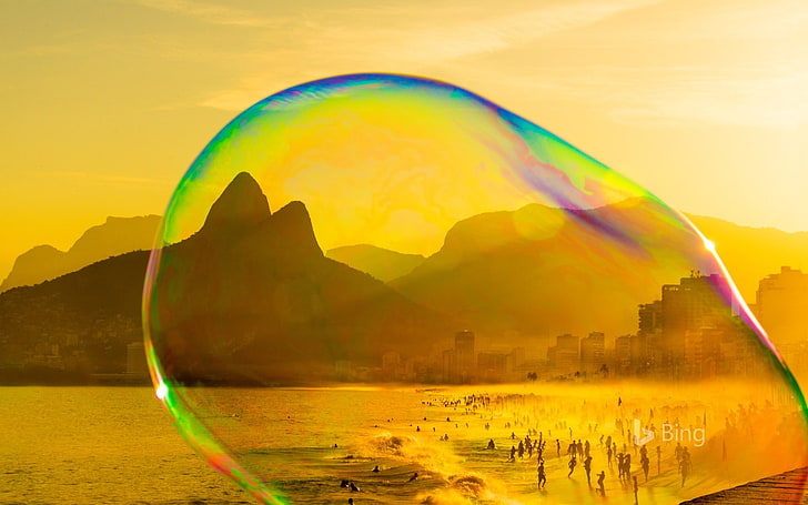 Rio Janeiro Soap bubble on Ipanema beach-2017 Bing.., beauty in nature