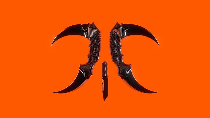 Fnatic, esport, abstract, minimalism, knife, Counter-Strike: Global Offensive, HD wallpaper