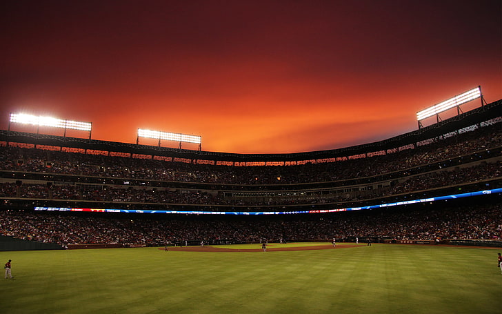 baseball field, USA, Texas, Rangers Ballpark, stadium, sport, HD wallpaper
