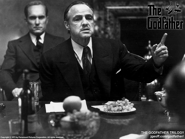 movies, The Godfather, Vito Corleone, Marlon Brando, monochrome, HD wallpaper