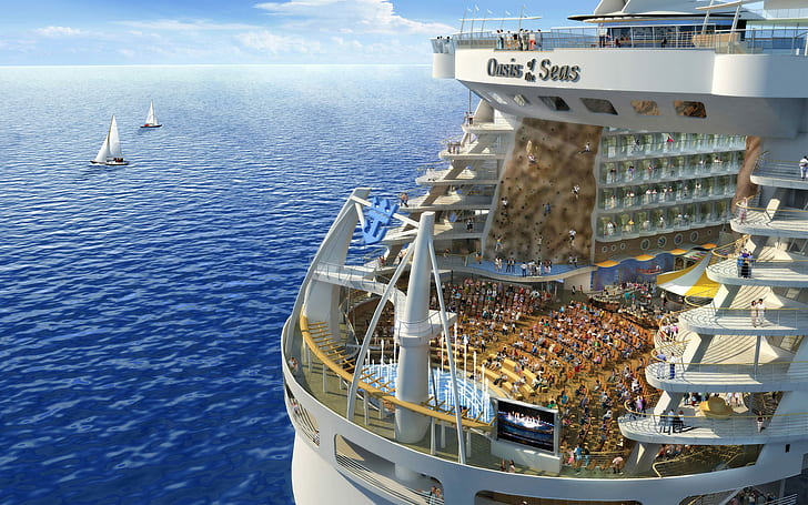 Oasis of the seas Royal Caribbean HD, white oasis seas ship, world, HD wallpaper