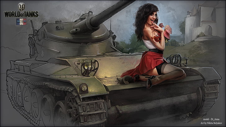 World of Tanks game digital wallpaper, girl, WoT, Wargaming.Net HD wallpaper