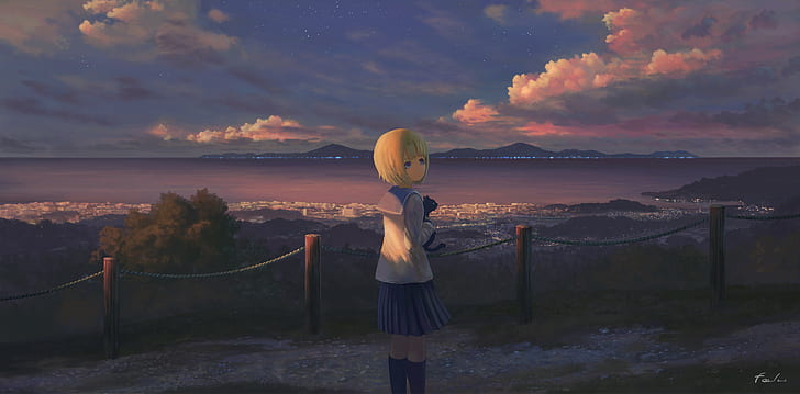 HD wallpaper: Anime Girl Alone Standing | Wallpaper Flare