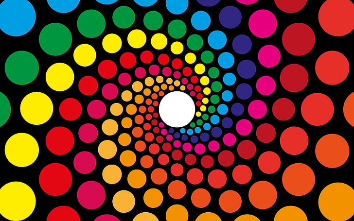 colorful, abstract, spiral, circle, geometric shape, illuminated, HD wallpaper