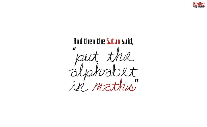 Maths, And then the Satan said, put the alphabet in maths text, HD wallpaper