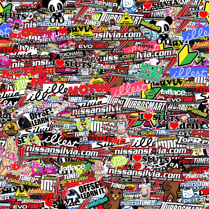 Illest collage wallpaper, Sticker Bomb