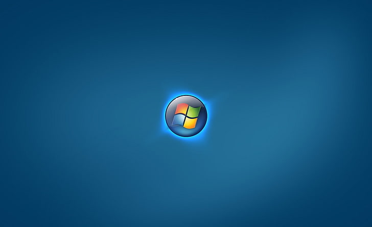 Windows Vista Aero 31, Windows logo, blue, no people, blue background, HD wallpaper