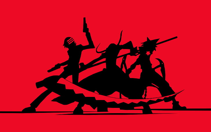 Red Soul Eater Anime Maka Albarn Death the Kid Black Star Scythe HD, HD wallpaper