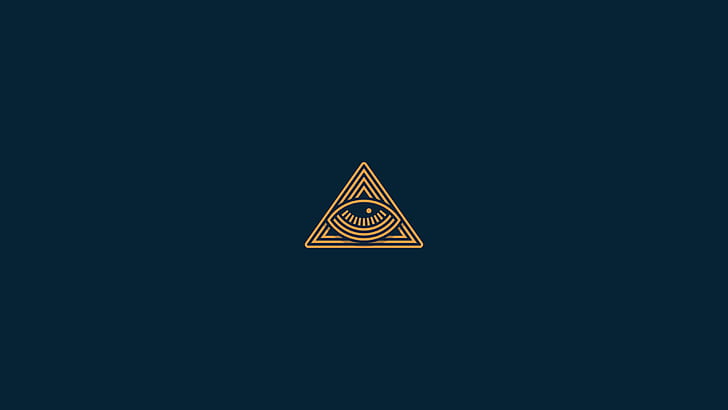 Illuminati, the all seeing eye, blue background, pyramid, graphic design, HD wallpaper
