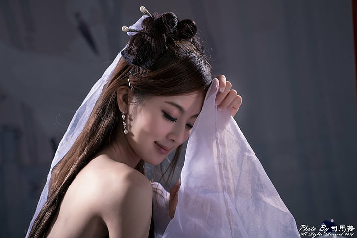 Models, Mikako Zhang Kaijie, Asian, Chinese, Earrings, Hair-Dress, HD wallpaper