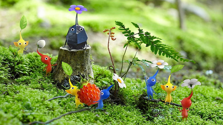 assorted-color leafed and petaled toy collection, pikmin, video games, HD wallpaper