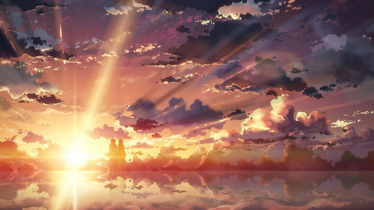 HD wallpaper: anime, sky, cloud - sky, sunset, sunlight, beauty in nature |  Wallpaper Flare