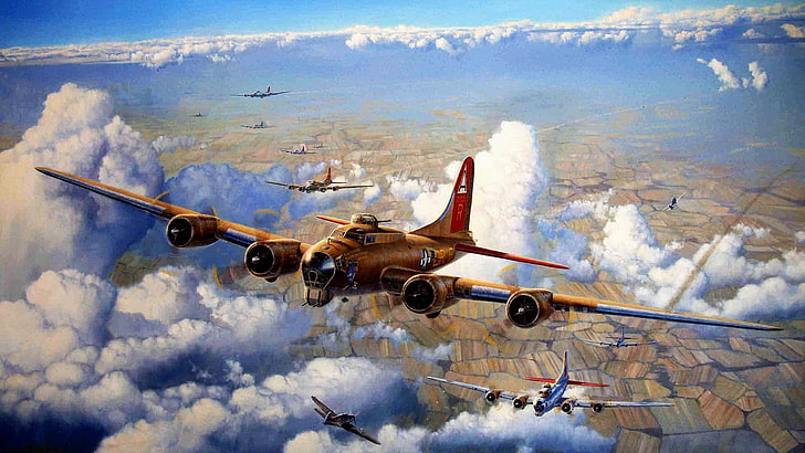 war, Bomber, US Air Force, War Thunder, Boeing B-17 Flying Fortress, HD wallpaper