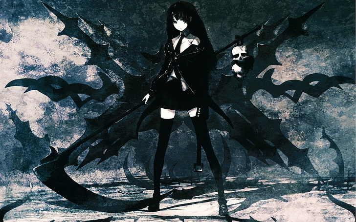 Black Rock Shooter, anime girls, one person, real people, full length, HD wallpaper