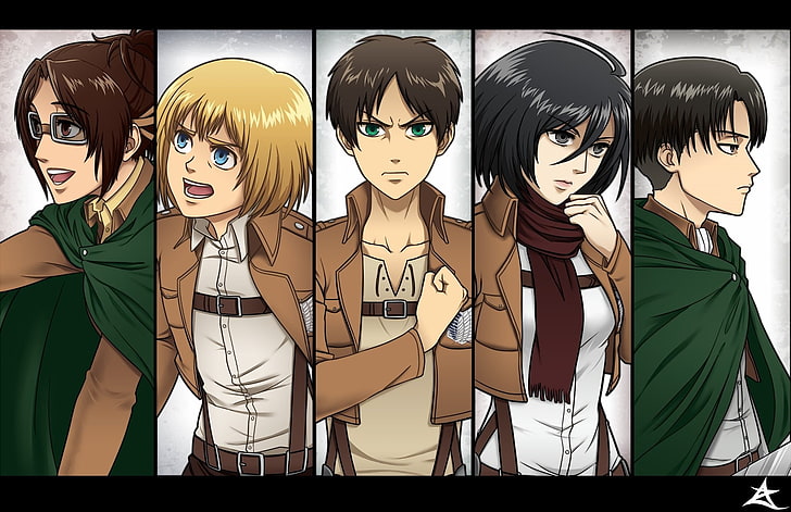 Anime, Attack On Titan, Armin Arlert, Eren Yeager, Hange Zoë, HD wallpaper
