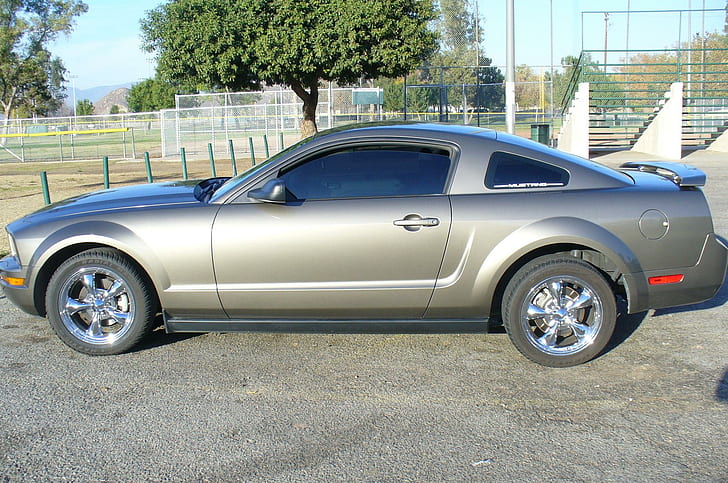  Mustang, cupé gris, Ford Mustang, Ford, automóviles, Fondo de pantalla HD