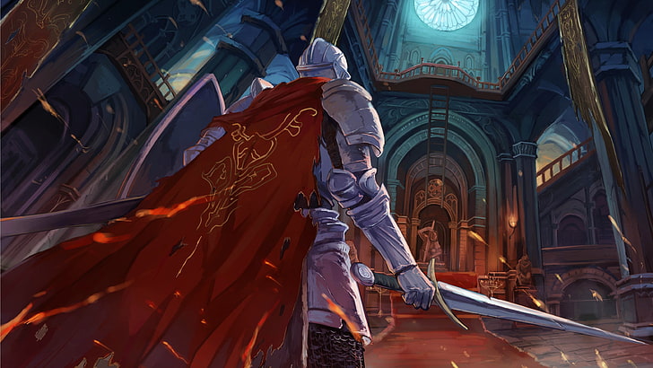 knight holding sword wallpaper, Dark Souls III, architecture