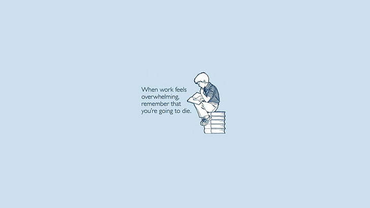 boy reading book with text overlay illustration, minimalism, quote, HD wallpaper