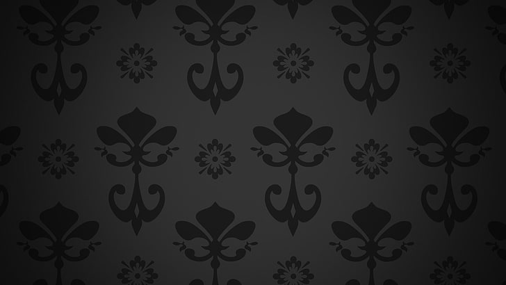 abstract, floral, pattern, dark background, full frame, floral pattern, HD wallpaper