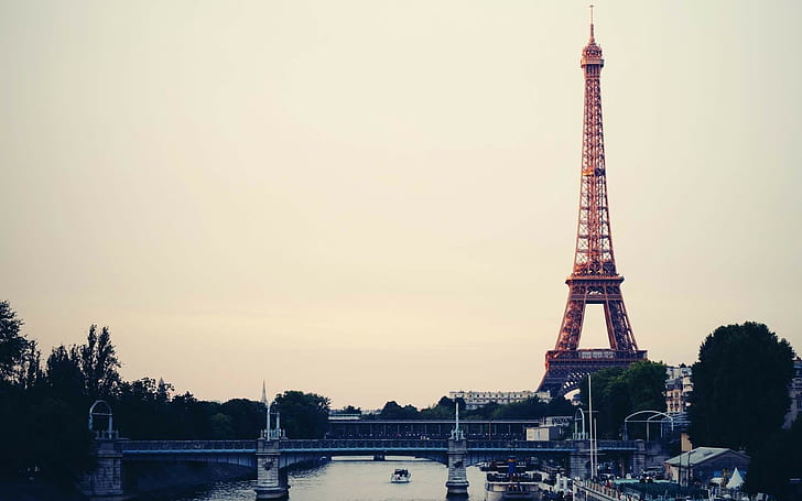 Paris, Eiffel Tower, Seine, river, HD wallpaper