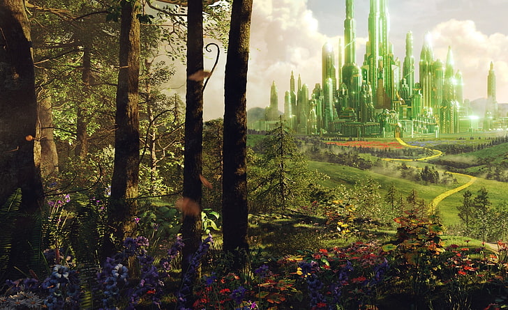 Oz The Great And Powerful - Land of Oz, green castle wallpaper, HD wallpaper