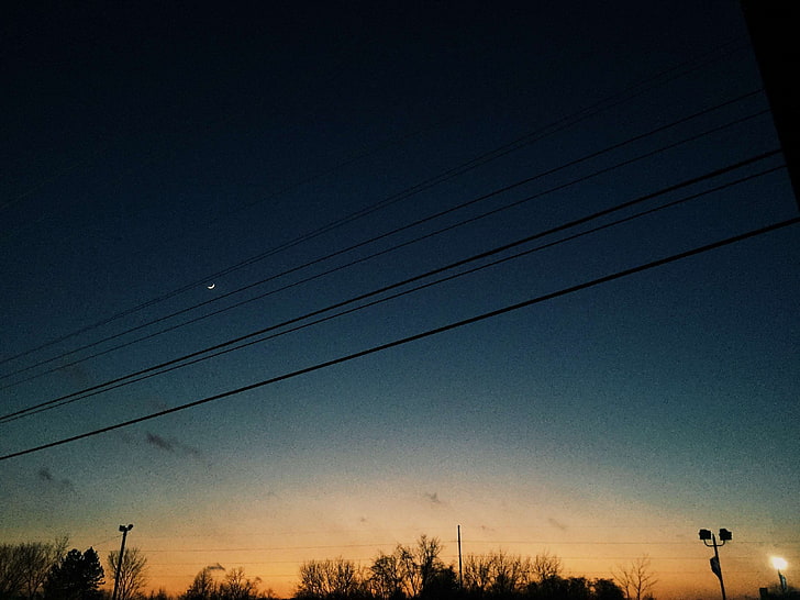 Hd Wallpaper Sky Sunset Vsco Cable Electricity Power Line