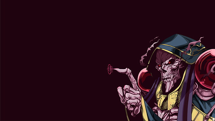 Overlord (anime), Ainz Ooal Gown, skull, copy space, no people, HD wallpaper