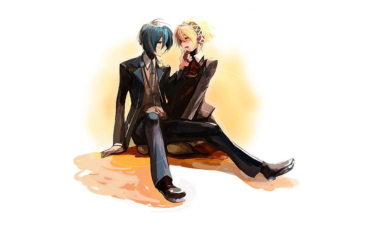 male and woman anime character painting, Persona 3, Persona series