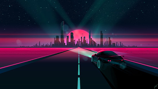 HD wallpaper: 1980s, Outdrive, Retro style, vibes, video games ...