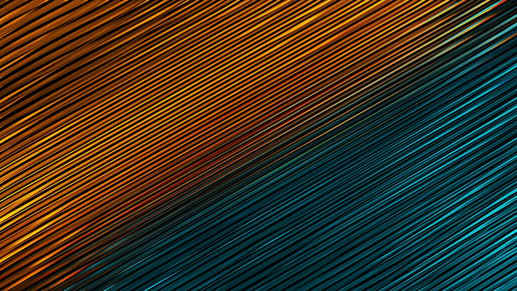blue and orange digital wallpaper, lines, digital art, colorful