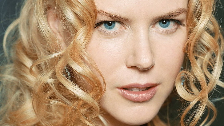 face, actress, blue eyes, Nicole Kidman, women, portrait, celebrity, HD wallpaper