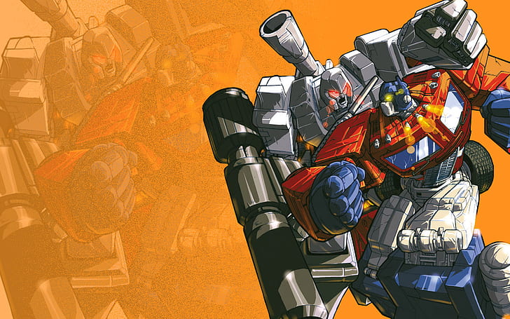 Transformers Optimus Prime Megatron HD, optimus prime, cartoon/comic, HD wallpaper
