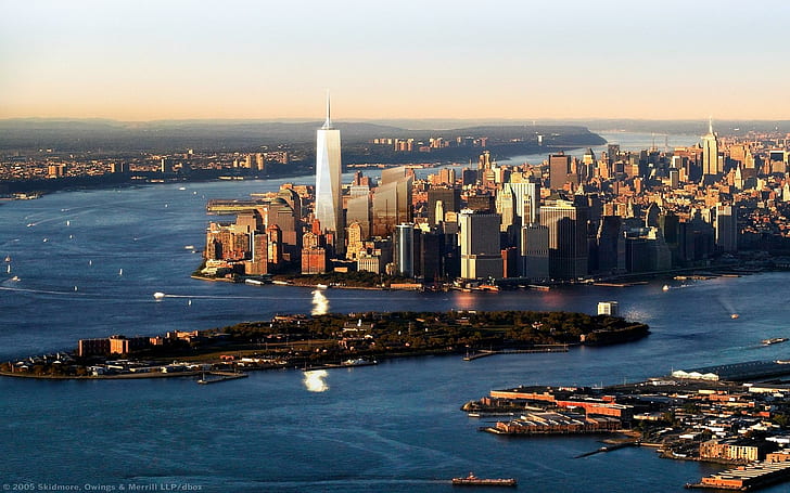The Future Freedom Tower In Nyc, aerial photography of high rise buildings, HD wallpaper