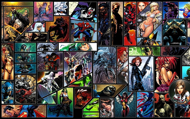 Comics, Collage, Aphrodite (Comics), Black Cat (Marvel Comics), HD wallpaper