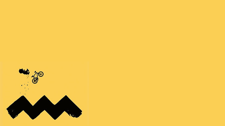 minimalism, Charlie Brown, Peanuts (comic), yellow, copy space, HD wallpaper