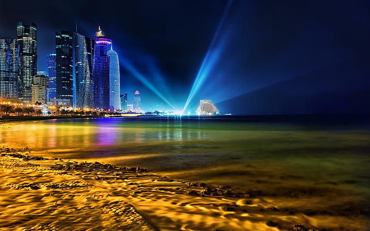 Doha Qatar Skyline, HD wallpaper