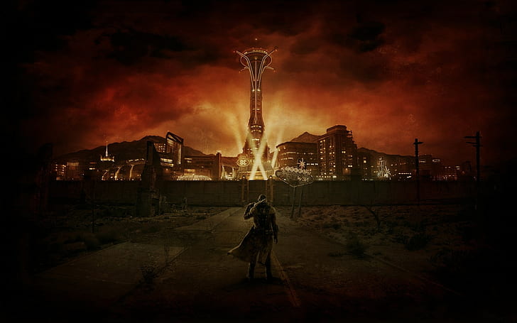 video games fallout new vegas digital art wasteland apocalyptic, HD wallpaper