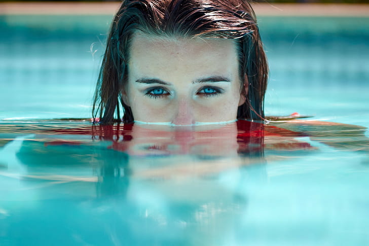 women, model, swimming pool, HD wallpaper