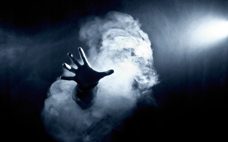 right human palm, dark, hand, smoke, smoke - Physical Structure
