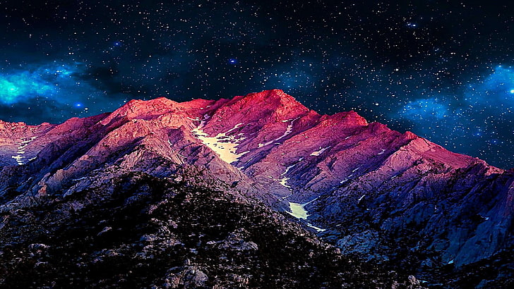 HD wallpaper: stars, mountain, starry night, night sky, starry sky |  Wallpaper Flare