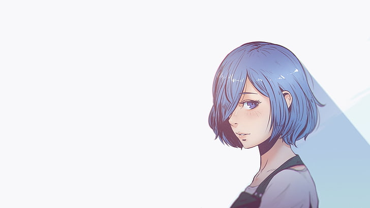 blue haired female anime character wallpaper, Kirishima Touka