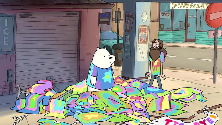 Grizzly Panda and Ice Bear from We Bare Bears Cartoon  riWallpaper