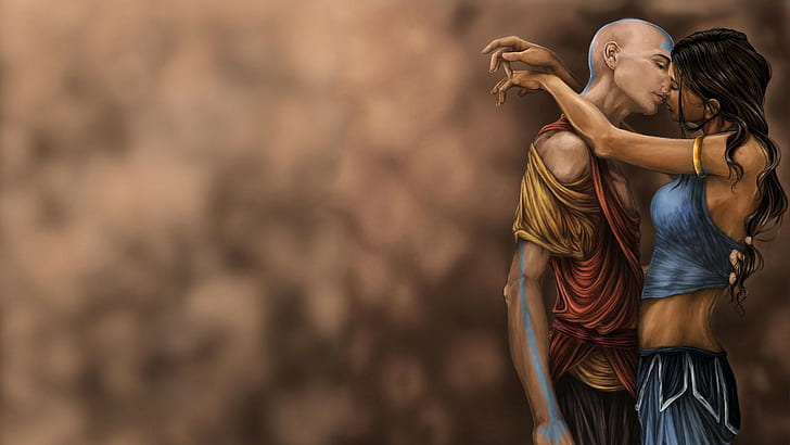 man and woman kissing illustration, Avatar: The Last Airbender