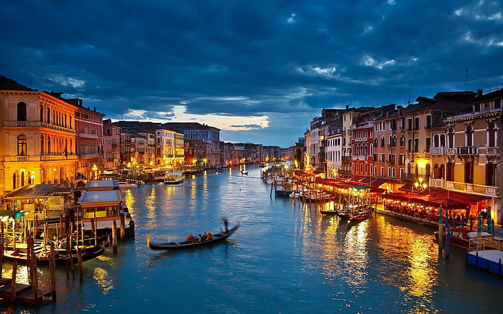 nature, Venice, gondolas, city, Grand Canal