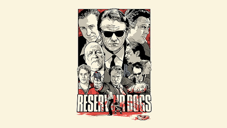 Reservoir Dogs poster, white, blood, Thriller, drama, Quentin, HD wallpaper