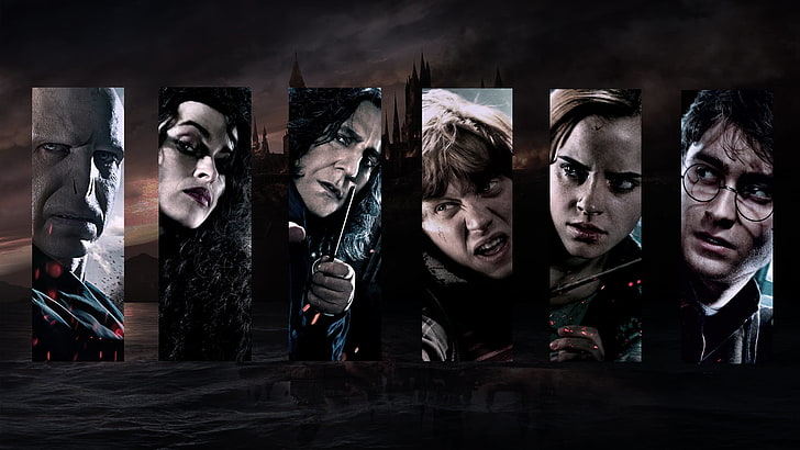 Harry Potter characters collage, movies, Bellatrix Lestrange