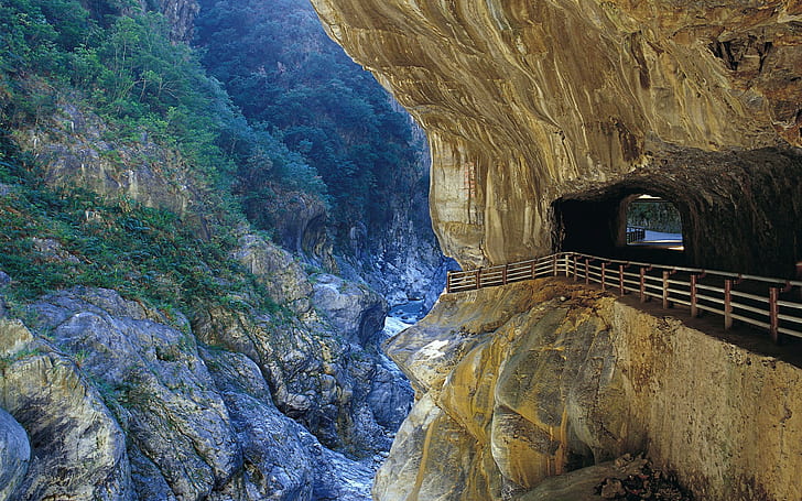 tunnel, mountains, cave