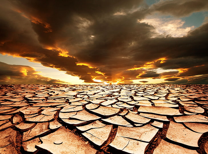 Drought, dry soil digital wallpaper, Elements, Earth, sky, cloud - sky, HD wallpaper