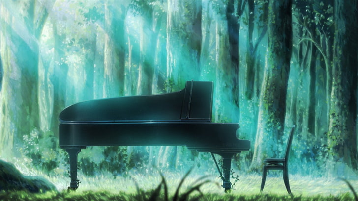 black grand piano illustration, Music, no people, nature, sea, HD wallpaper